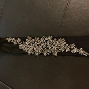 Vera Wang Black/Jeweled Wedding Sash